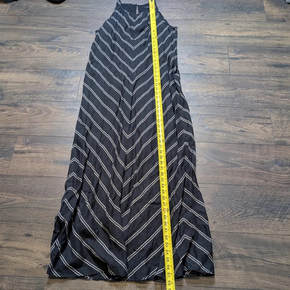J. Crew Black and White Chevron Linen Maxi Dress Size‎ 4